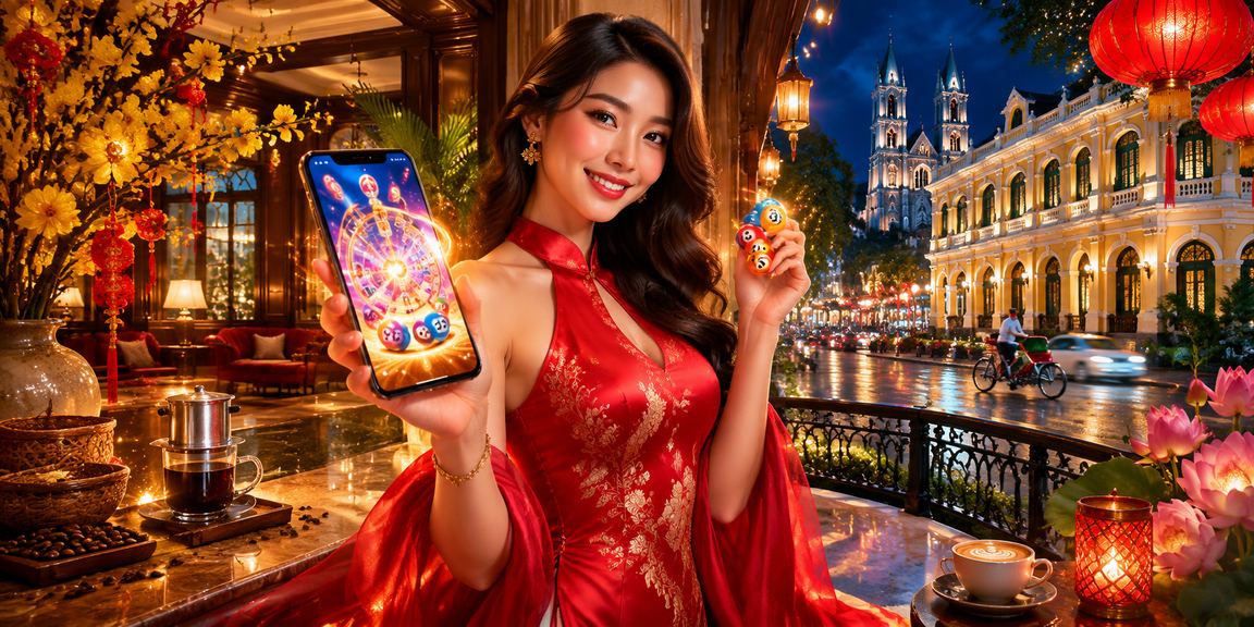 Quán cà phê Hà Nội minh họa người dùng tra FAQ và xổ số trên y1s