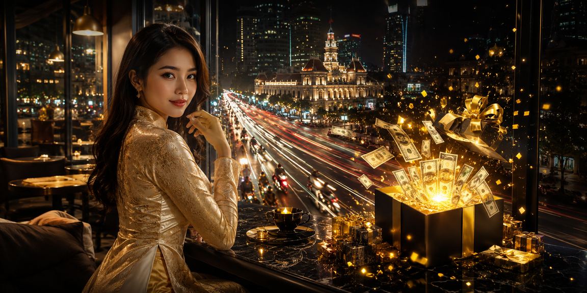 Người chơi tại TP.HCM mặc áo dài trải nghiệm live casino trong không gian sang trọng