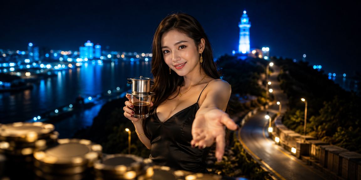 Người dùng Vũng Tàu xem kết quả xổ số trên điện thoại bên tách cà phê